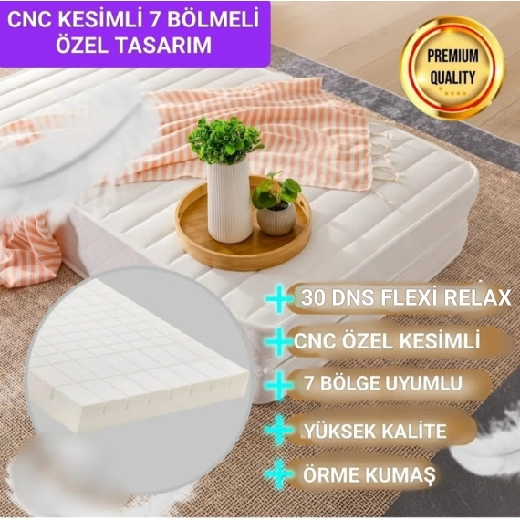 IKEA Uyumlu Katlanır Yaysız Sünger Yatak | 7 Bölgeli 30 DNS Ortopedik Daybed/Divan Yatağı 80x200 / 160x200